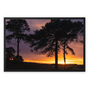 Sunset silhouette Framed Canvas