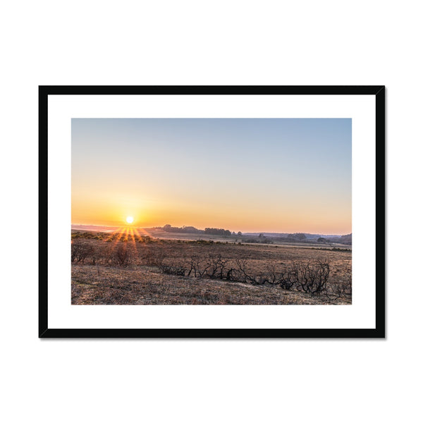 Sunset heath Framed & Mounted Print